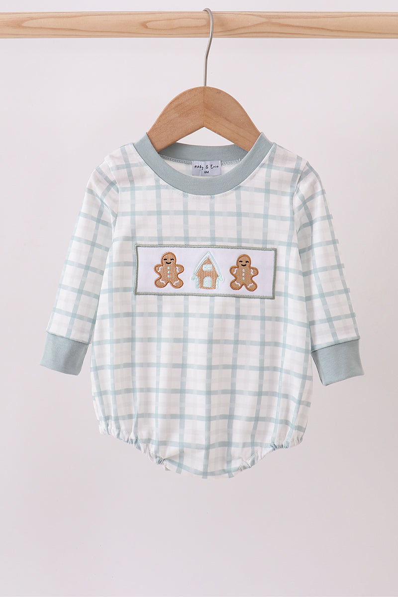 Blue gingerbread embroidery bubble