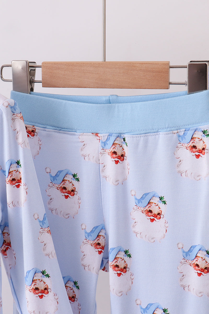 Blue santa bamboo pajama set