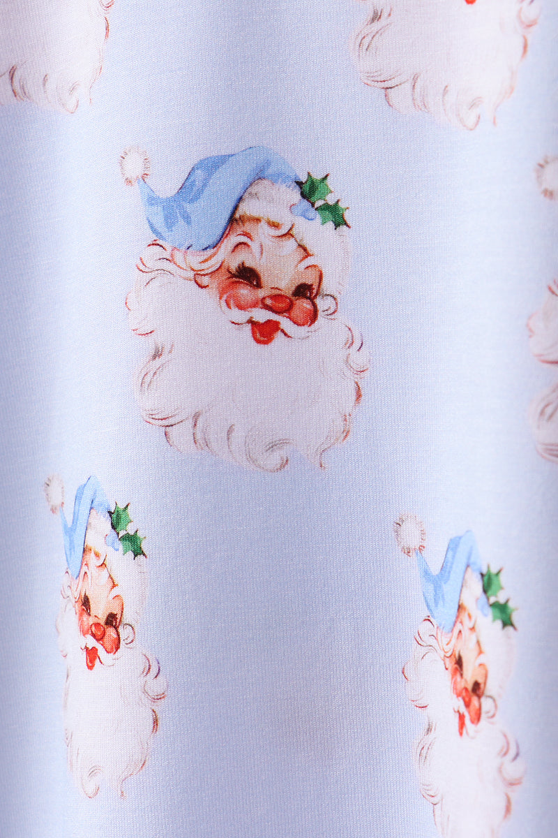 Blue santa bamboo pajama set