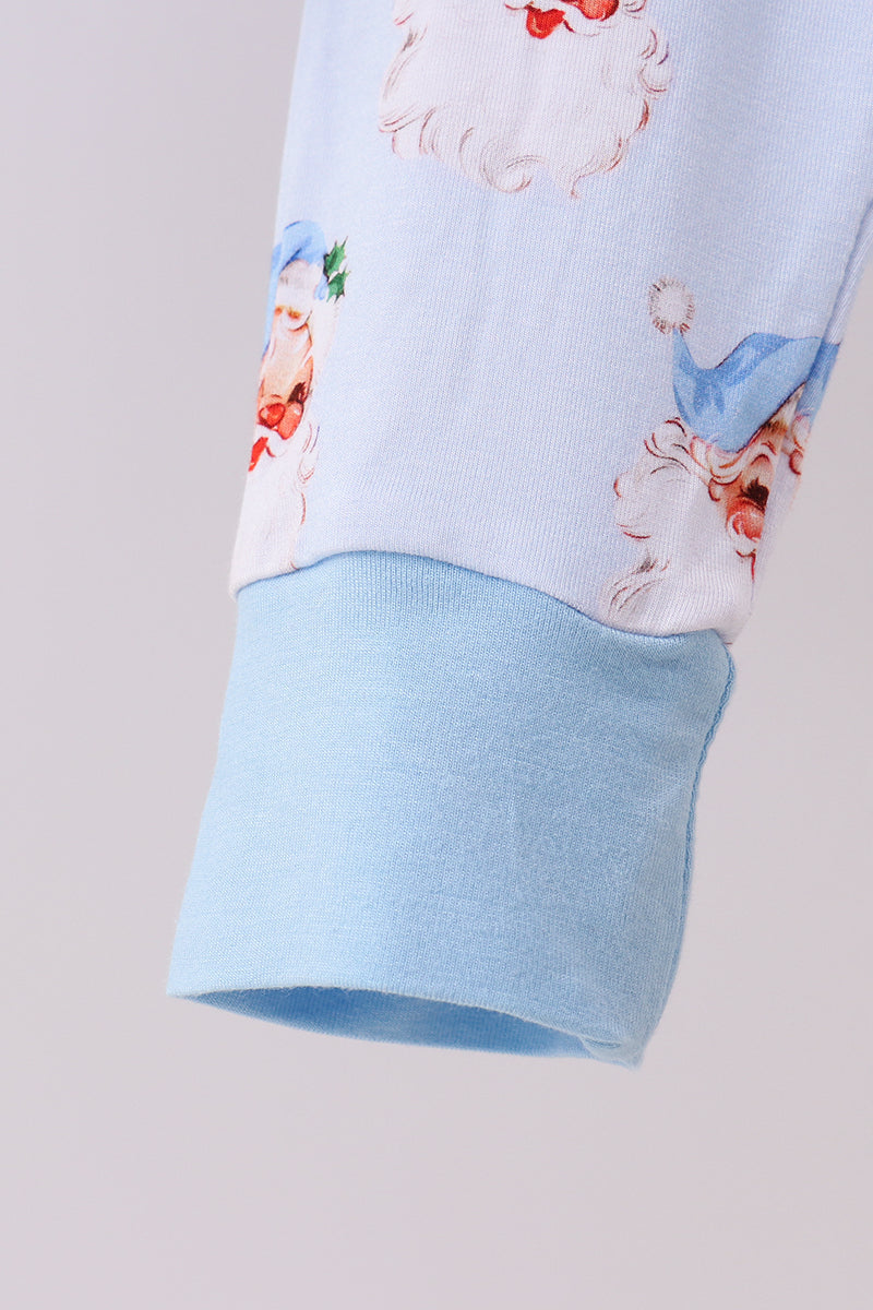 Blue santa bamboo pajama set