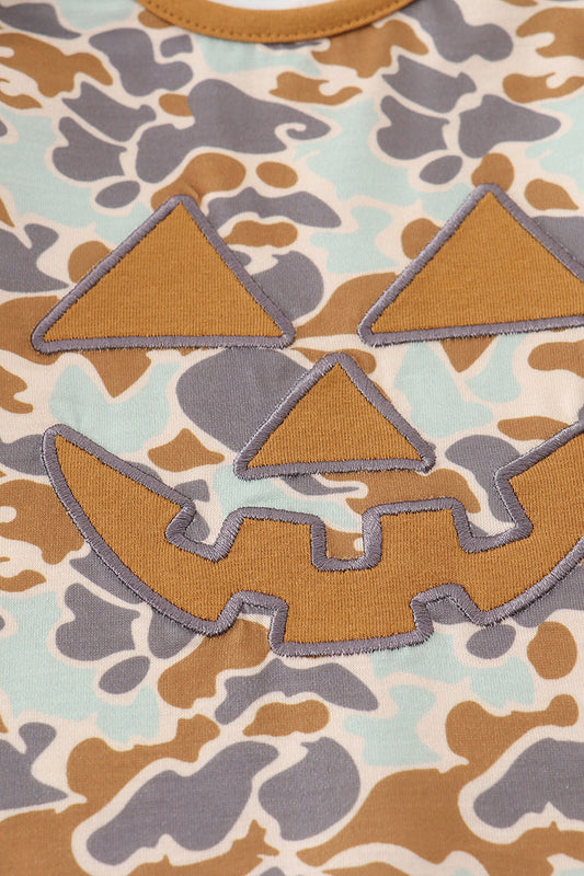 Halloween camouflage applique romper