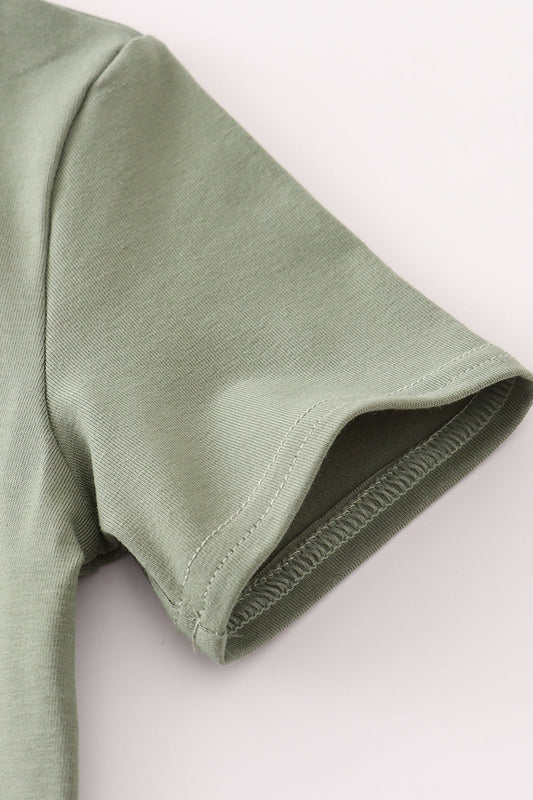 Camouflage print pumpkin applique pants set