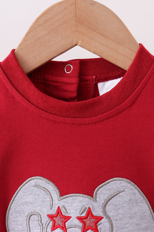 Maroon elephant Alabama football applique bubble