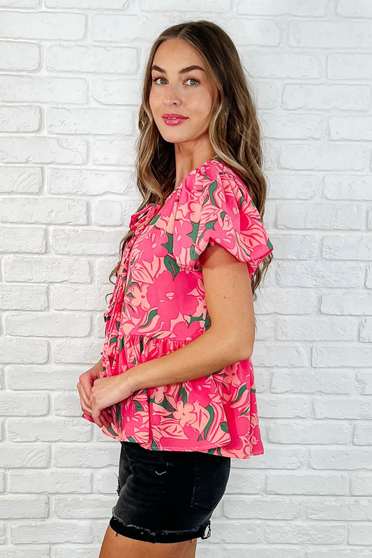 Floral Fling Puff Sleeve Blouse