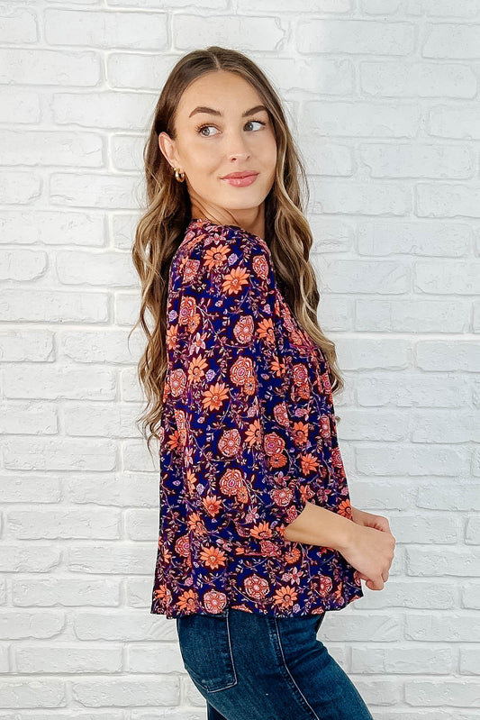 Hiterto Unknown Floral Babydoll Blouse