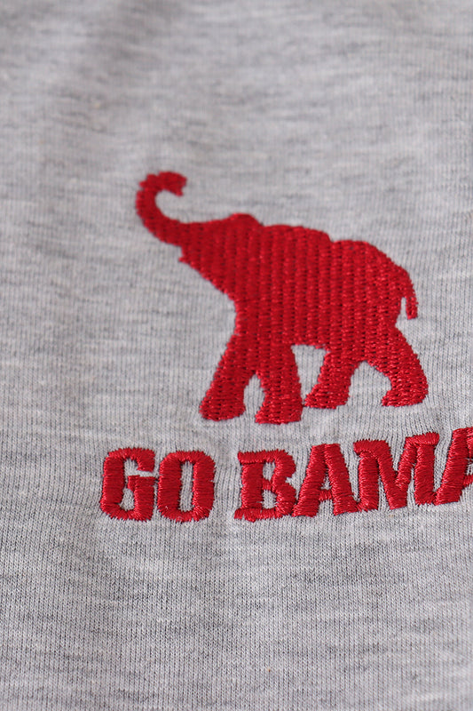 Grey Alabama embroidery pants set