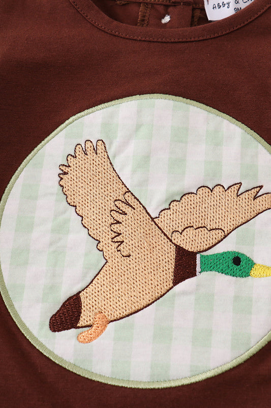 Brown duck applique bloomer set