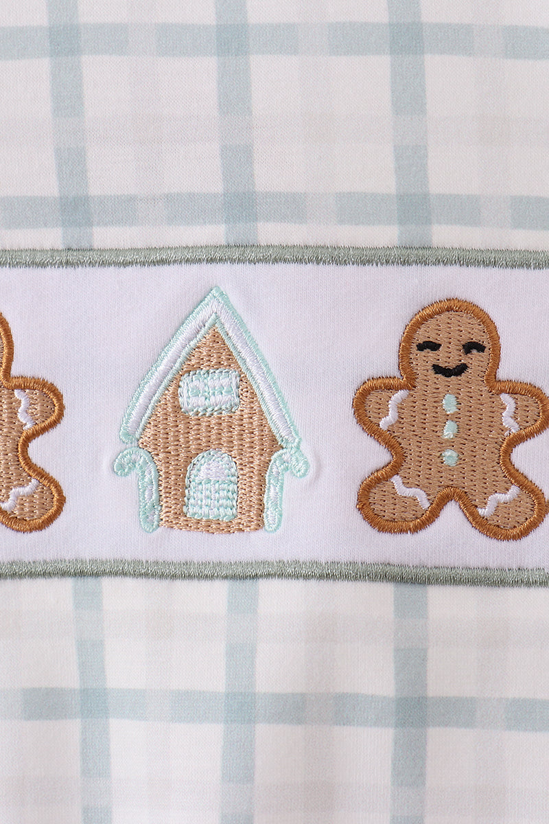 Blue gingerbread embroidery bubble