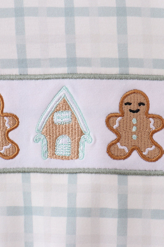 Blue gingerbread embroidery bubble