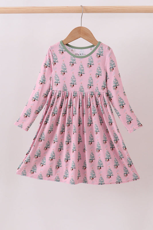 Pink christmas tree bamboo dress