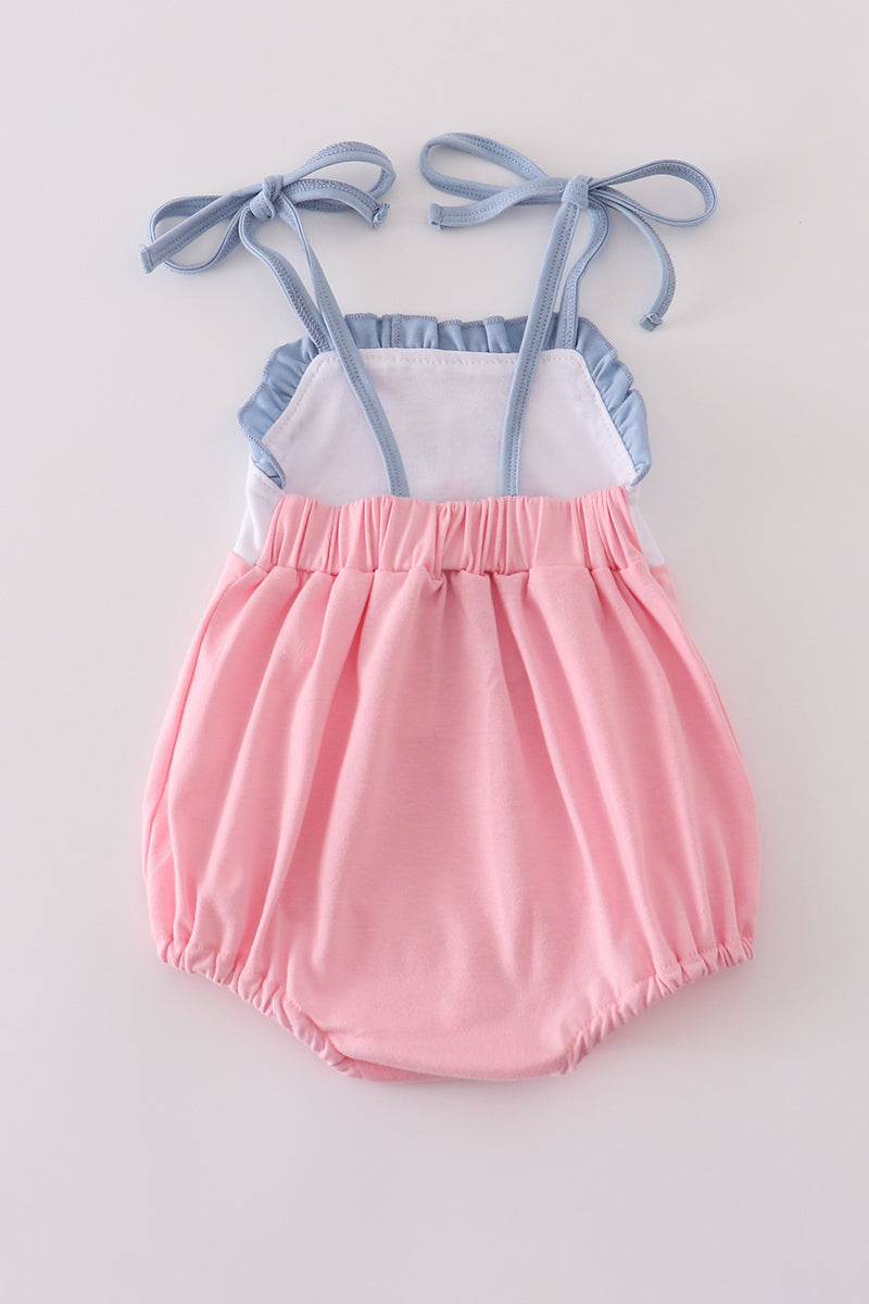 Pink castle applique ruffle bubble - 3M