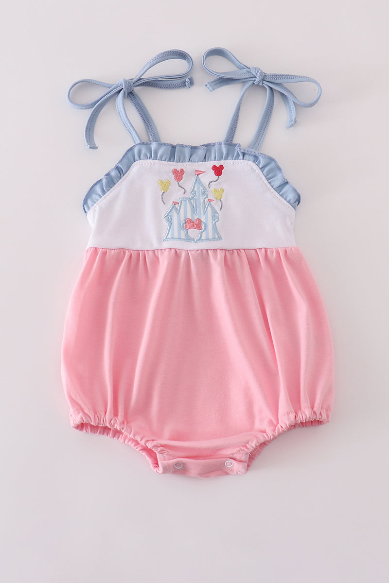 Pink castle applique ruffle bubble - 3M