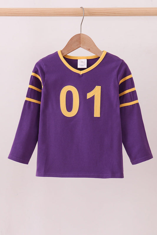 Premium Purple LSU 01 applique top