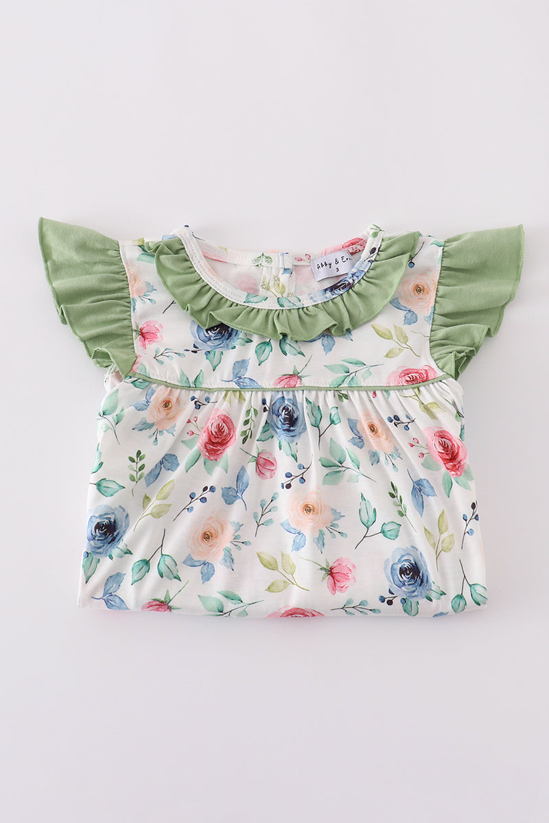 Green garden rose set