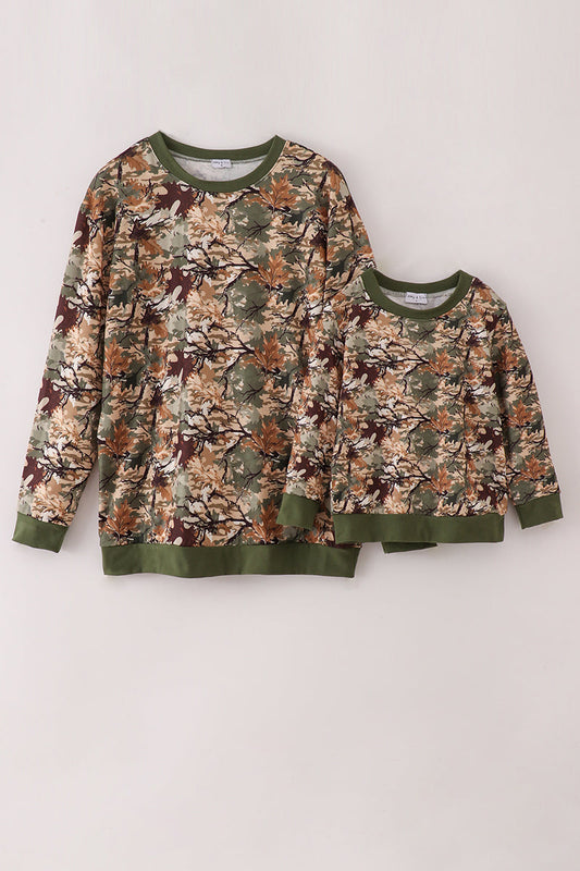 Camo leave dad&me sweatshirt
