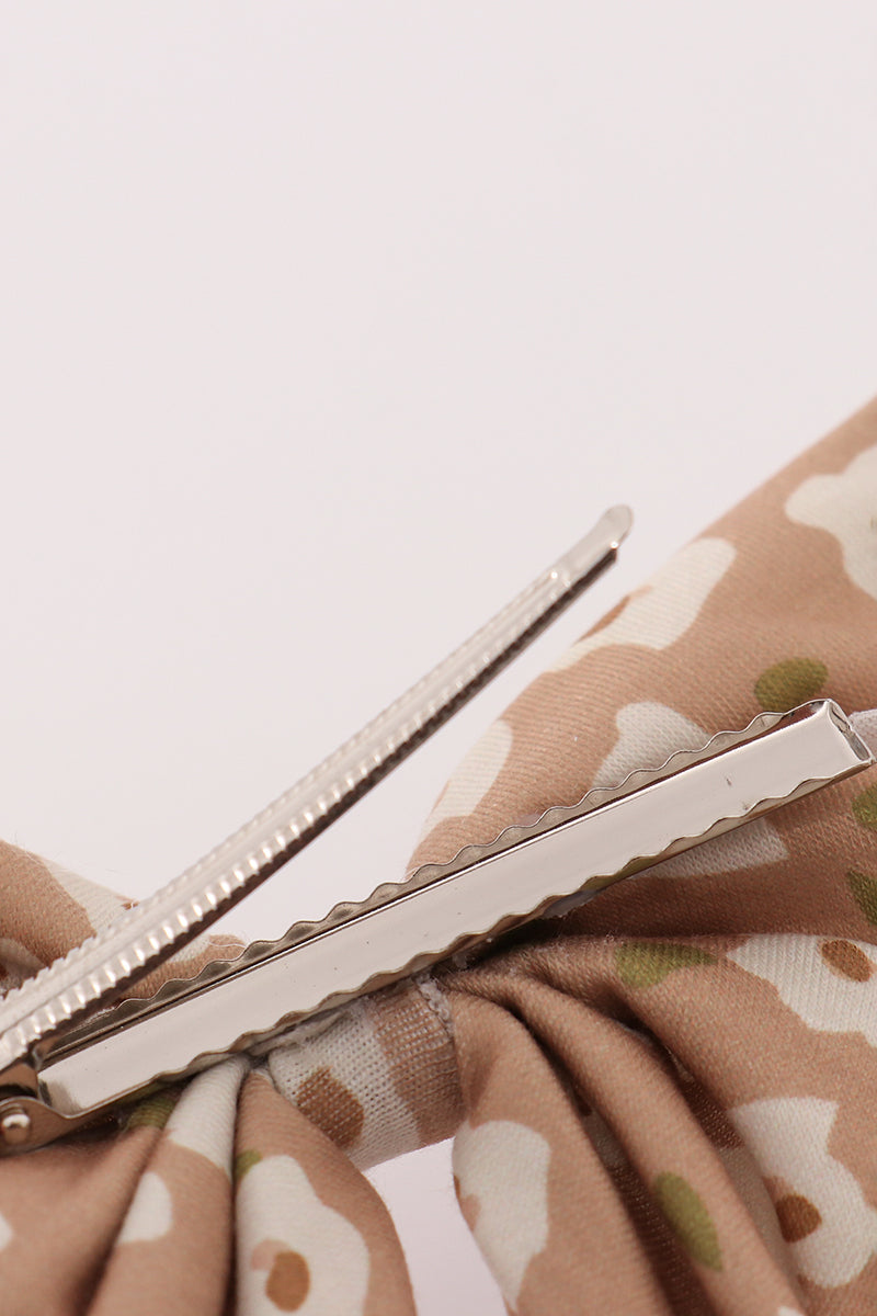 Mustard & mint floral print hair sailor bow