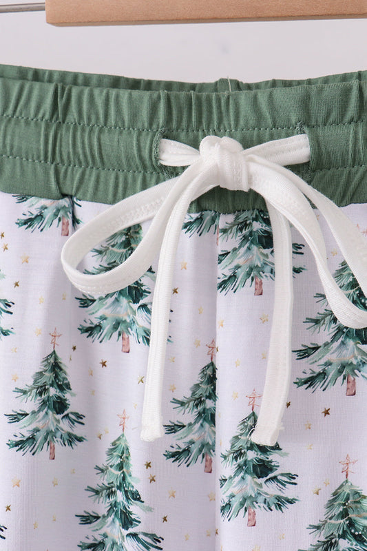 Green christmas tree bamboo mom pants