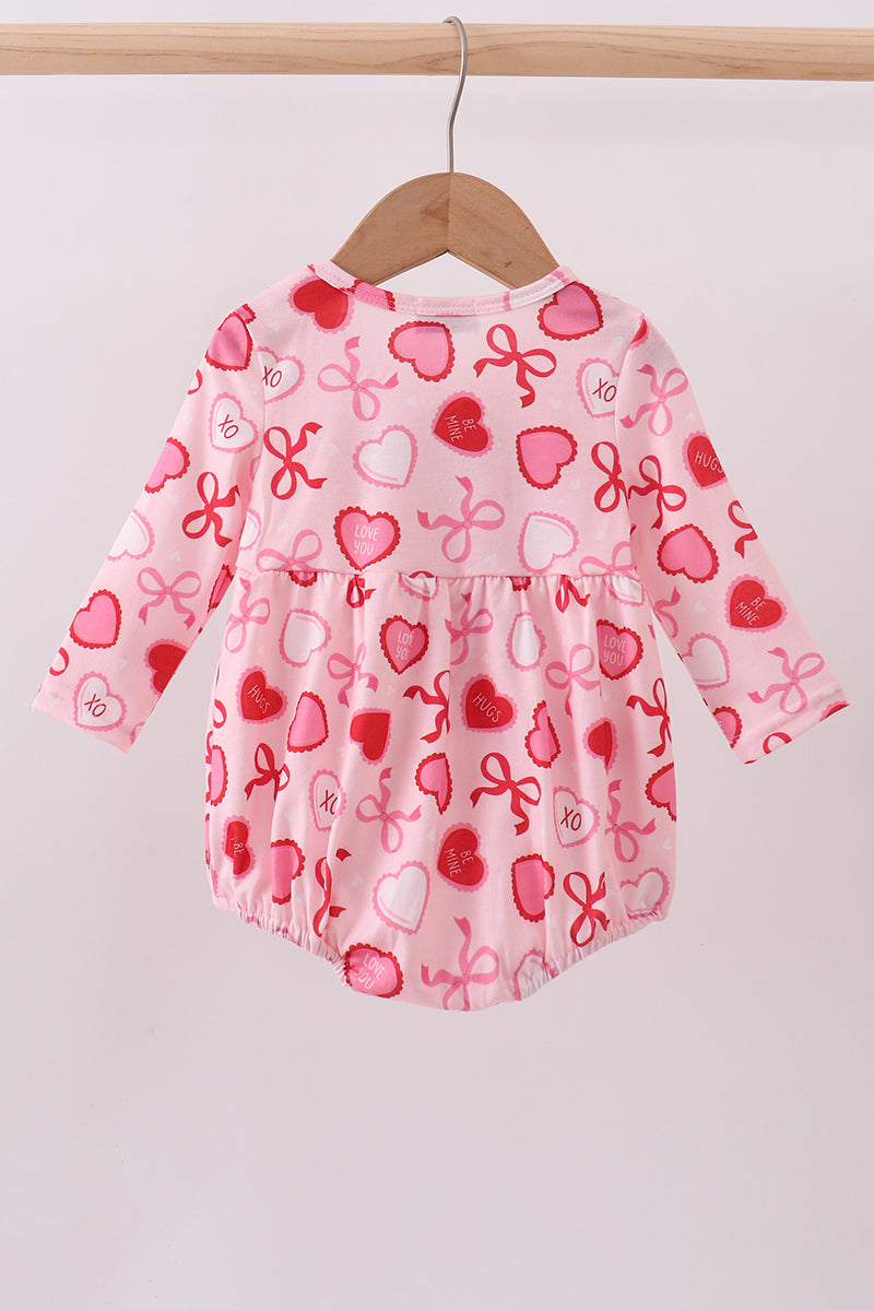 Red heart bow print bubble
