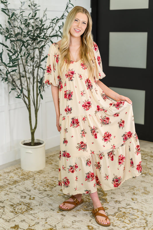 Petals & Postcards Balloon Sleeve Dress