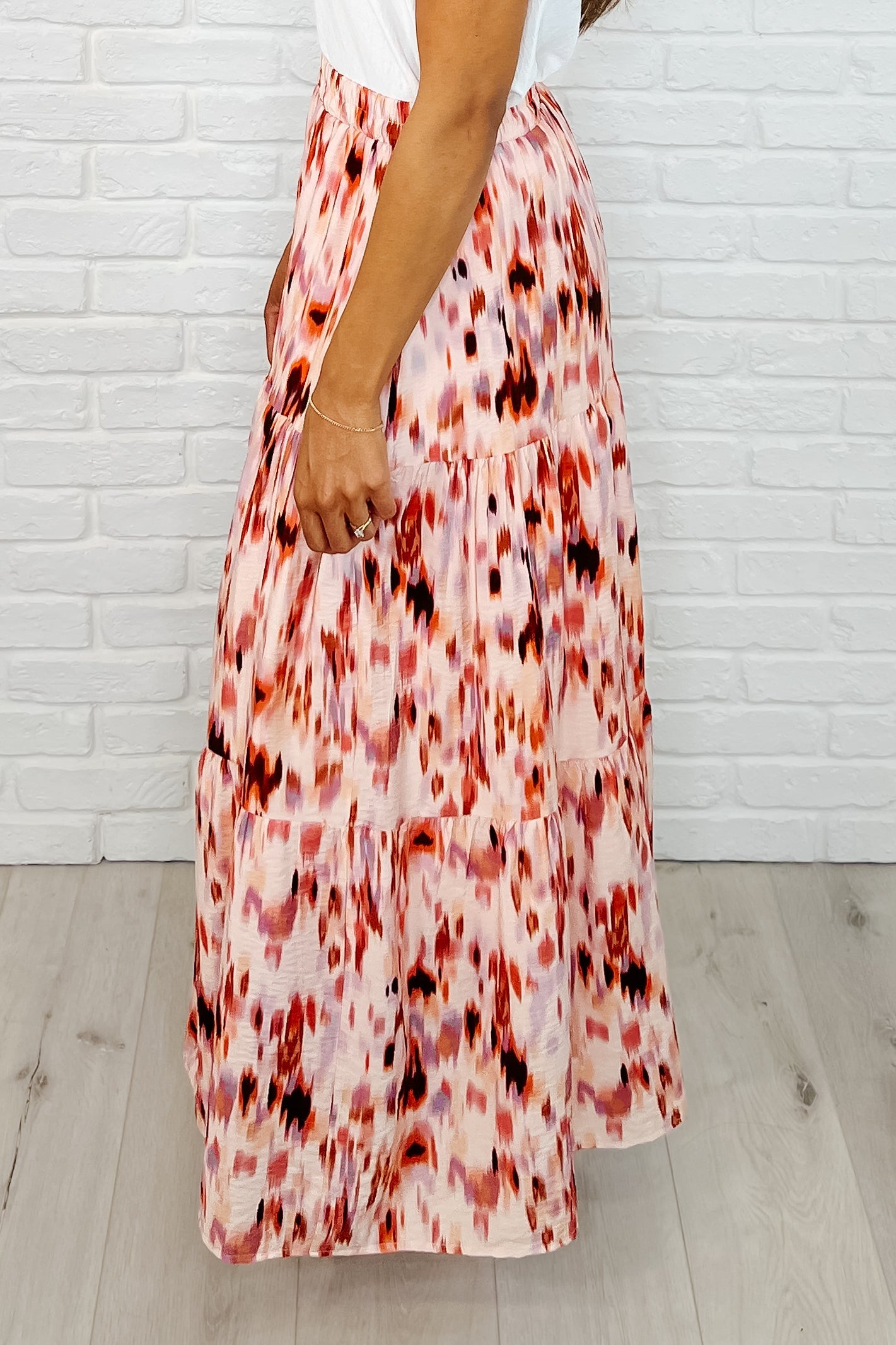 Words Fail Me Watercolor Print Maxi Skirt